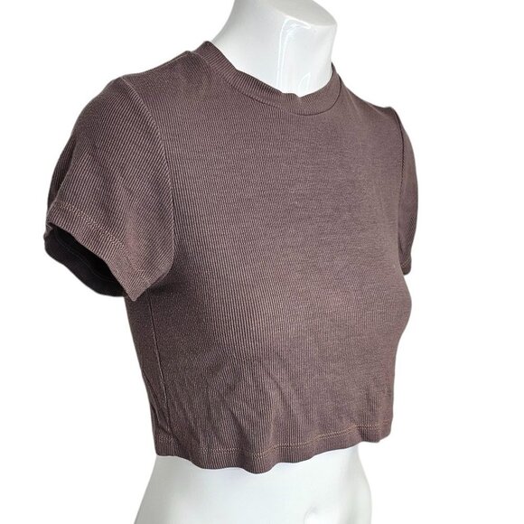 SET Active Women's Ribbed Modal Cropped T-Shirt Size Small - Picture 4 of 6